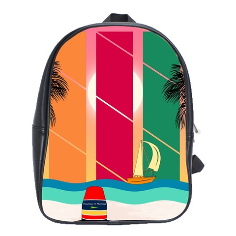 Digital Graphic Clip Art Beach School Bag (XL) from ArtsNow.com Front