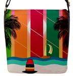 Digital Graphic Clip Art Beach Flap Closure Messenger Bag (S)