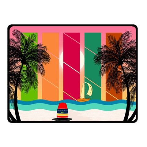 Digital Graphic Clip Art Beach Two Sides Fleece Blanket (Small) from ArtsNow.com 45 x34  Blanket Front