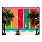 Digital Graphic Clip Art Beach Two Sides Fleece Blanket (Small)