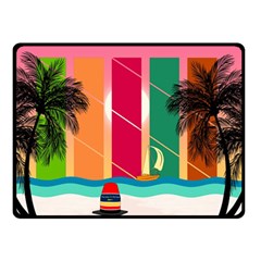 Digital Graphic Clip Art Beach Two Sides Fleece Blanket (Small) from ArtsNow.com 45 x34  Blanket Back