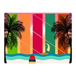 Digital Graphic Clip Art Beach Two Sides Premium Plush Fleece Blanket (Mini)