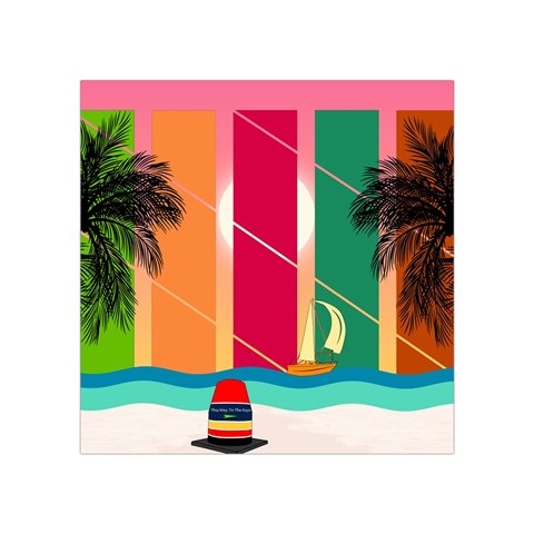 Digital Graphic Clip Art Beach Square Tapestry (Small) from ArtsNow.com Front