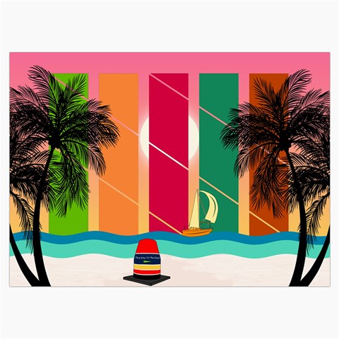 Digital Graphic Clip Art Beach Roll Up Canvas Pencil Holder (M) from ArtsNow.com Front