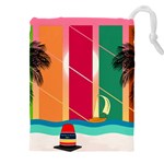 Digital Graphic Clip Art Beach Drawstring Pouch (4XL)