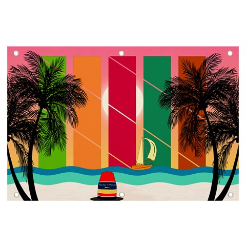 Digital Graphic Clip Art Beach Banner and Sign 6  x 4  from ArtsNow.com Front