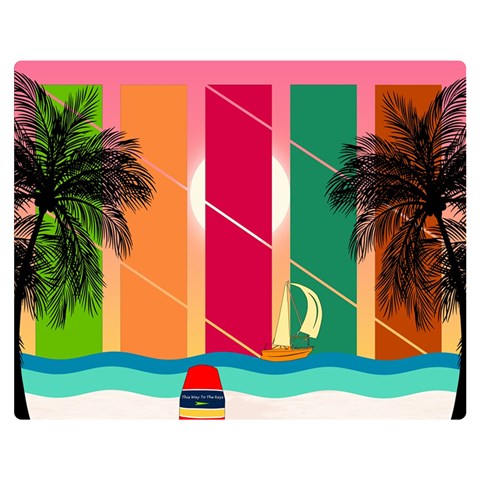 Digital Graphic Clip Art Beach Premium Plush Fleece Blanket (Medium) from ArtsNow.com 60 x50  Blanket Front