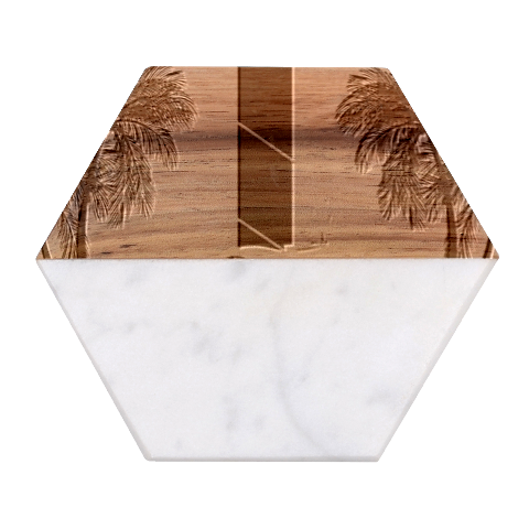 Digital Graphic Clip Art Beach Marble Wood Coaster (Hexagon)  from ArtsNow.com Front