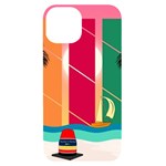 Digital Graphic Clip Art Beach iPhone 14 Black UV Print Case