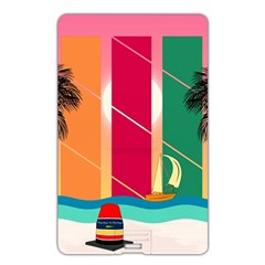 Digital Graphic Clip Art Beach Name Card Style USB Flash Drive from ArtsNow.com Back