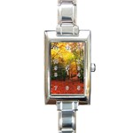 Forest Woods Autumn Nature Rectangle Italian Charm Watch