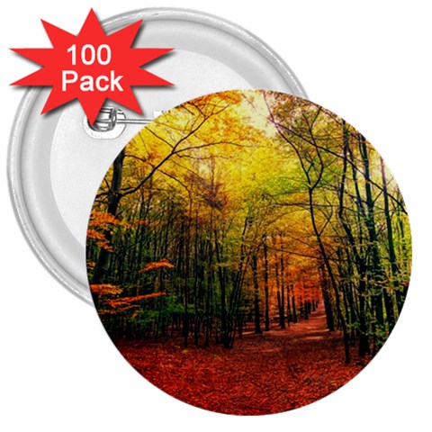 Forest Woods Autumn Nature 3  Buttons (100 pack)  from ArtsNow.com Front