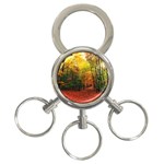 Forest Woods Autumn Nature 3-Ring Key Chain