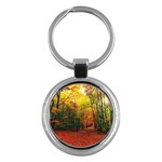 Forest Woods Autumn Nature Key Chain (Round)