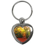 Forest Woods Autumn Nature Key Chain (Heart)