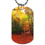 Forest Woods Autumn Nature Dog Tag (Two Sides)