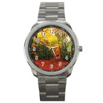 Forest Woods Autumn Nature Sport Metal Watch