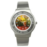 Forest Woods Autumn Nature Stainless Steel Watch