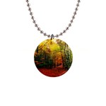 Forest Woods Autumn Nature 1  Button Necklace