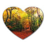 Forest Woods Autumn Nature Heart Mousepad