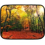 Forest Woods Autumn Nature Two Sides Fleece Blanket (Mini)