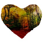 Forest Woods Autumn Nature Large 19  Premium Heart Shape Cushions