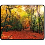 Forest Woods Autumn Nature Two Sides Fleece Blanket (Medium)