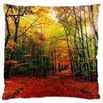 Forest Woods Autumn Nature Standard Premium Plush Fleece Cushion Case (One Side)