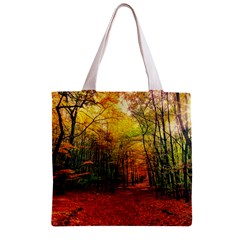 Forest Woods Autumn Nature Zipper Grocery Tote Bag from ArtsNow.com Front