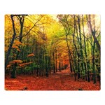 Forest Woods Autumn Nature Premium Plush Fleece Blanket (Large)