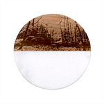 Forest Woods Autumn Nature Classic Marble Wood Coaster (Round) 