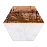 Forest Woods Autumn Nature Marble Wood Coaster (Hexagon) 