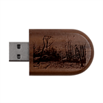 Forest Woods Autumn Nature Wood Oval USB Flash Drive