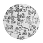 Blackboard Algorithms Black and White Pattern Ornament (Round)