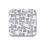 Blackboard Algorithms Black and White Pattern Rubber Square Coaster (4 pack)