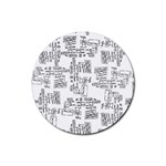 Blackboard Algorithms Black and White Pattern Rubber Coaster (Round)