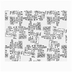 Blackboard Algorithms Black and White Pattern Small Glasses Cloth