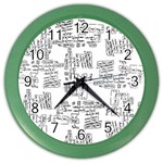 Blackboard Algorithms Black and White Pattern Color Wall Clock