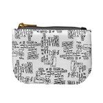 Blackboard Algorithms Black and White Pattern Mini Coin Purse