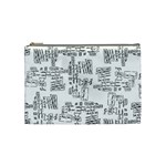 Blackboard Algorithms Black and White Pattern Cosmetic Bag (Medium)