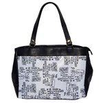 Blackboard Algorithms Black and White Pattern Oversize Office Handbag