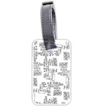 Blackboard Algorithms Black and White Pattern Luggage Tag (two sides)