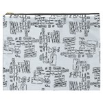 Blackboard Algorithms Black and White Pattern Cosmetic Bag (XXXL)