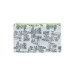 Blackboard Algorithms Black and White Pattern Cosmetic Bag (XS)