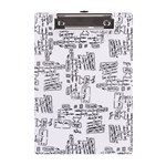 Blackboard Algorithms Black and White Pattern A5 Acrylic Clipboard