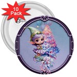 Christmas elf 3  Buttons (10 pack) 