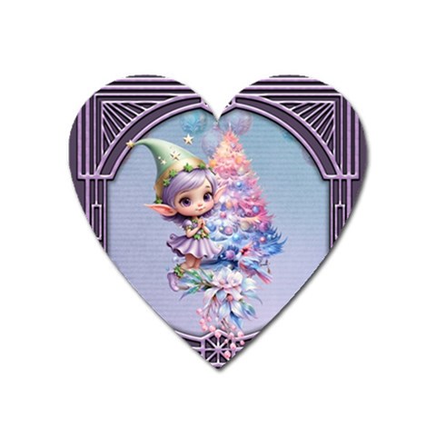 Christmas elf Heart Magnet from ArtsNow.com Front