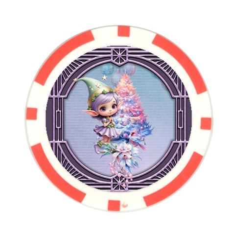 Christmas elf Poker Chip Card Guard (10 pack) from ArtsNow.com Front