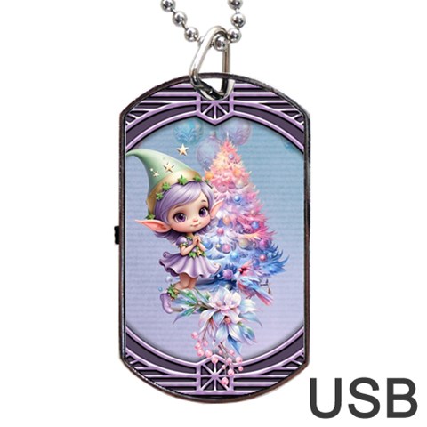 Christmas elf Dog Tag USB Flash (One Side) from ArtsNow.com Front