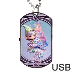 Christmas elf Dog Tag USB Flash (Two Sides) from ArtsNow.com Front